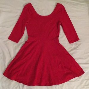 Red fit and flare dress